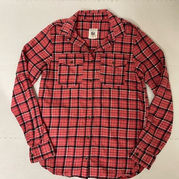 Billabong Small pink button down Flannel Shirt - Picture 1 of 8